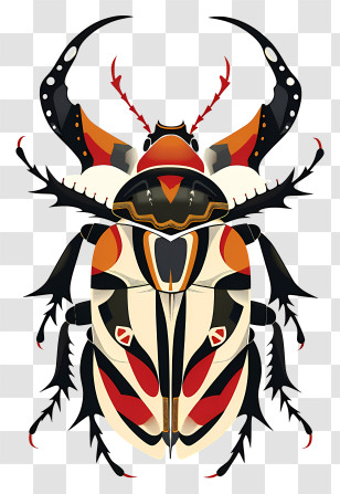 Tibetan Beetle - Orange And Black Beetle Illustration Transparent PNG