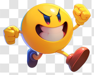 Pac Man - Energetic Yellow Cartoon Character Transparent PNG