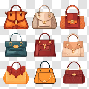Handbag Day - Vector Illustration Of Handbags Transparent PNG