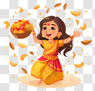 Emoji - Happy Woman With Harvest Food Transparent PNG