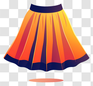 Skirt - Orange And Blue Gradient Skirt Design Transparent PNG