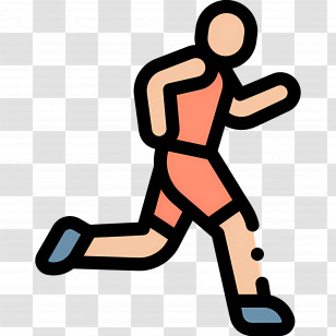 Running Man - Person Running In Orange Outfit Transparent PNG