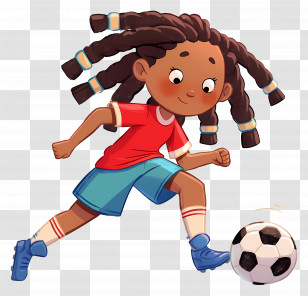 Girl Kicking Soccer Ball - Girl Playing Soccer Transparent PNG