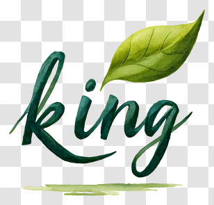 King Logo - King Leaf Watercolor Lettering Transparent PNG
