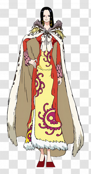 Boa Hancock - Elegant Character In Floral Dress With Cape Transparent PNG