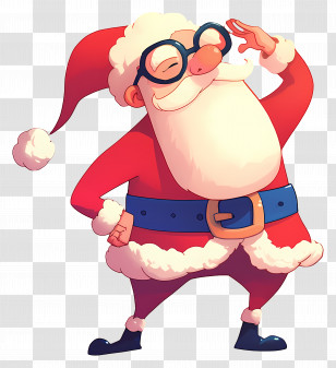 Santa Claus - Cheerful Cartoon Santa Claus Illustration Transparent PNG