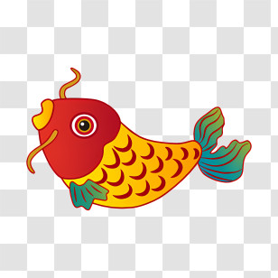 Icon - Yellow And Red Koi Fish Illustration Transparent PNG