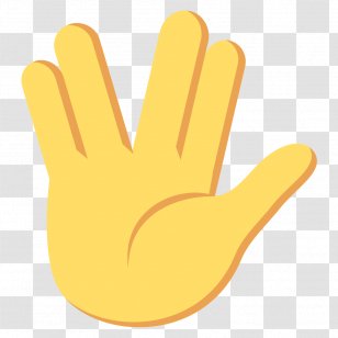 Spock Vulcan Salute Emoji The Finger - Middle Transparent PNG