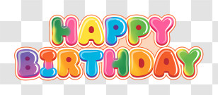 Colorful Happy Birthday Party Sticker Transparent PNG