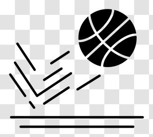 Basketball Logo - Minimalist Basketball Icon Showing Motion Transparent PNG