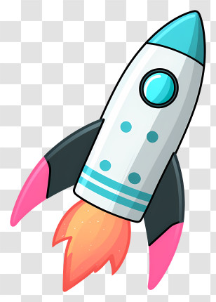 Rocket Ship - Playful Cartoon Rocket Illustration Transparent PNG