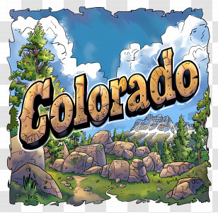 Colorado - Colorado Scenic Stamp Transparent PNG