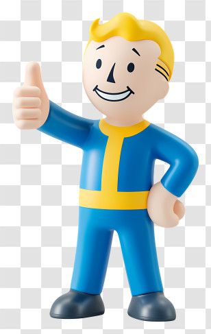 Vault Boy - Blonde Cartoon Thumbs-Up Mascot Transparent PNG