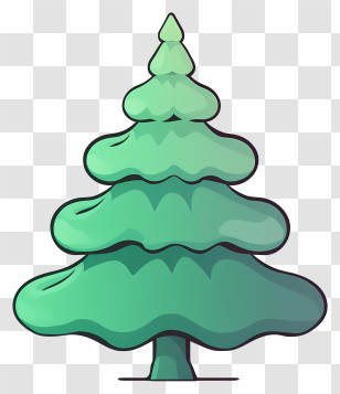 Cartoon Christmas Tree - Evergreen Christmas Tree Transparent PNG