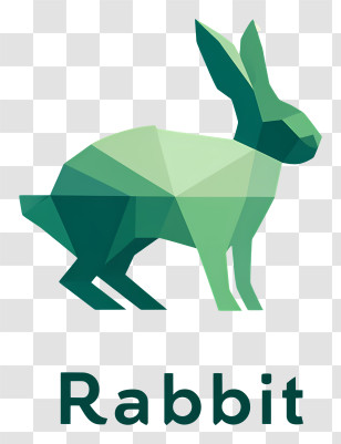 Rabbit Logo - Low-Poly Green Rabbit Transparent PNG