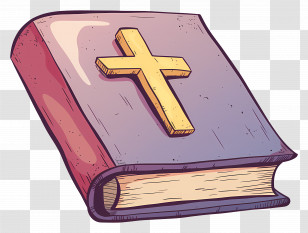 Bible - Christian Bible Illustration With Cross Transparent PNG