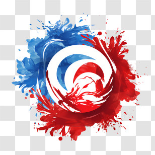 Costa Rica Independence Day - Red And Blue Splash Abstract Art Transparent PNG