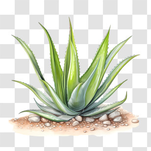 Aloe Vera - Illustration Of Aloe Vera Plant Transparent PNG