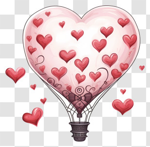 Heart Shaped Balloon - Romantic Heart-Shaped Hot Air Balloon Transparent PNG