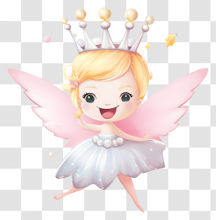 Cartoon Girl - Cute Fairy Princess With Wings Transparent PNG