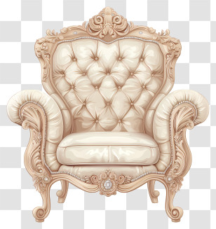 Rich Chair - Luxury Vintage Armchair Illustration Transparent PNG