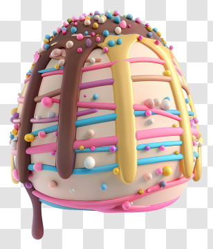 Easter Sunday - Colorful Easter Egg With Sprinkles Transparent PNG