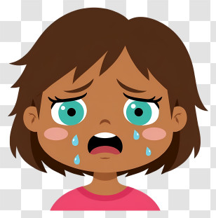 Upset Girl With Dropping Tears - Crying Child With Tears Transparent PNG