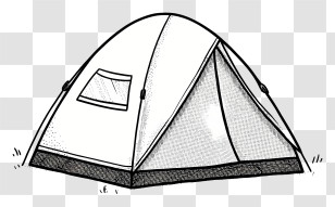Tent Outline - Camping Tent Illustration Transparent PNG