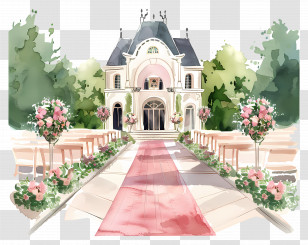 Wedding Venue - Beautiful Wedding Venue Illustration Transparent PNG