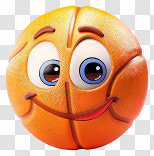 Basketball - Smiling Basketball Character For Sports Fans Transparent PNG