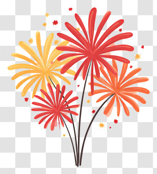 Fireworks Show Icon - Colorful Fireworks Display Transparent PNG