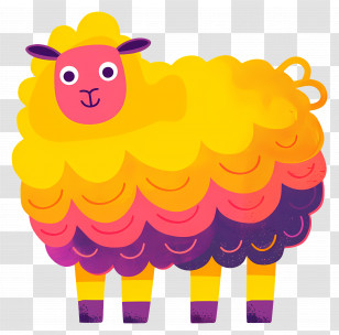Sheep - Cartoon Colorful Sheep Illustration Transparent PNG
