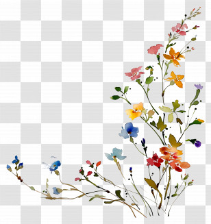 Flower Background - Artistic Floral Corner Transparent PNG