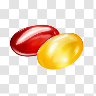 Jelly Beans - Red And Yellow Candies With Glossy Finish Transparent PNG
