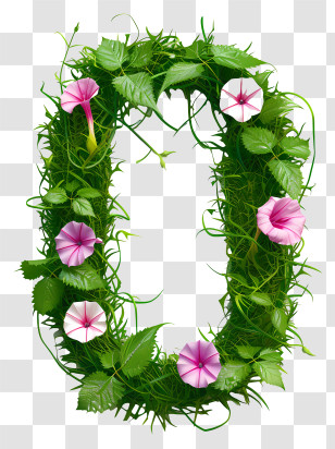 Number 0 Flowers - Floral Number 0 Design Transparent PNG