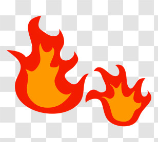 Icon - Bright Flame Symbols In Red And Yellow Transparent PNG