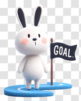 Aim To Goal - Cartoon Rabbit Reaching Goal Transparent PNG
