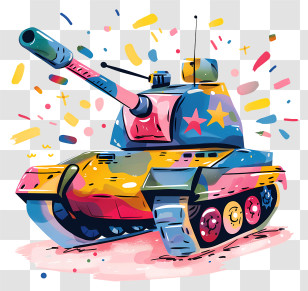 Colorful Cartoon Tank - Colorful Cartoon Tank Illustration Transparent PNG