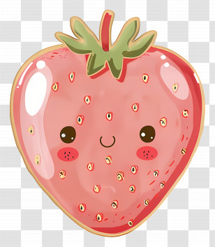Cartoon Strawberry - Cartoon Cute Strawberry With Smile Transparent PNG