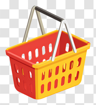 Shopping Basket Icon - Red And Yellow Shopping Basket Transparent PNG