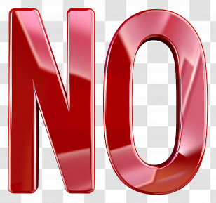 No Sign - Red NO Text Transparent PNG