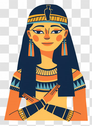 Egyptian Woman - Ancient Egyptian Styled Illustration Of A Woman Transparent PNG