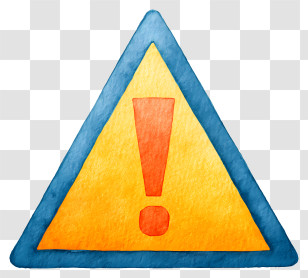Watercolor Warning Sign - Triangular Warning Sign With Exclamation Transparent PNG