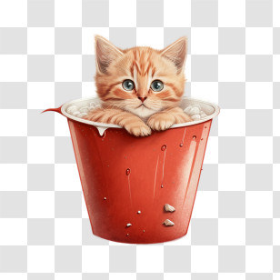 Cute Cat
 - Cute Kitten In A Bucket Transparent PNG