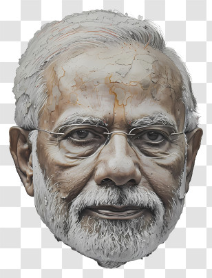 Narendra Modi - Realistic Male Portrait Art Illustration Transparent PNG