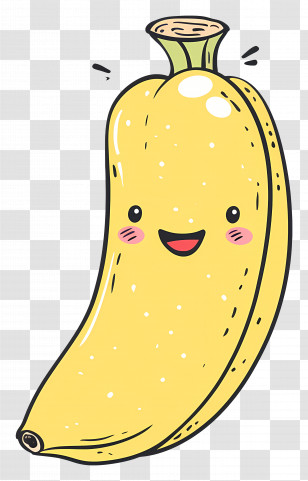 Banana - Smiling Cartoon Banana Transparent PNG