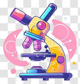 Microscope - Colorful Microscope Illustration For Science Transparent PNG