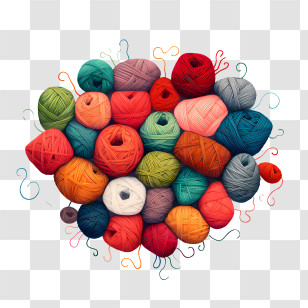 I Love Yarn Day - Colorful Yarn Balls Transparent PNG