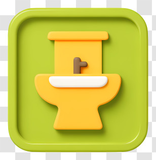 Bathroom - Yellow Toilet Icon Transparent PNG