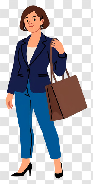 Woman Holding Grocery Bag - Business Woman With Shopping Bag Transparent PNG